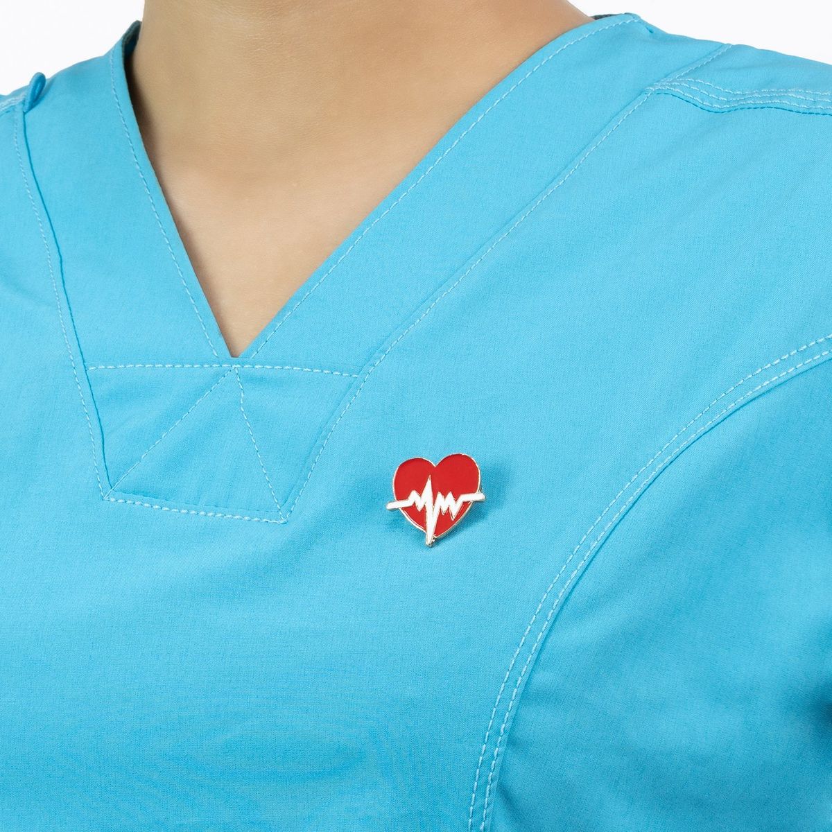 GENERICO - Pin Médico de Metal Kamed Corazón Signo Vital con Relieve