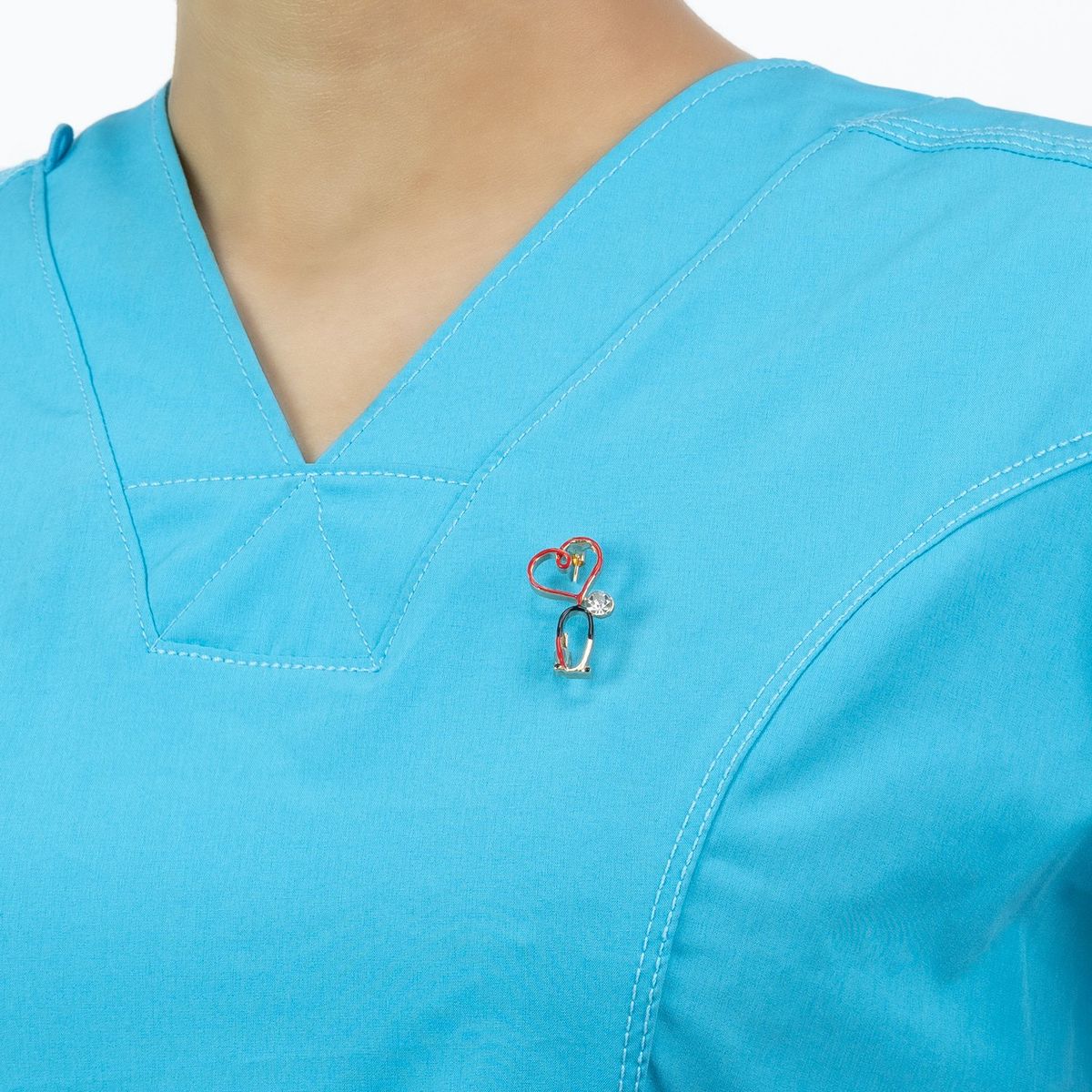 GENERICO - Pin Médico de Metal Kamed Estetoscopio con Diamante de Fantasía