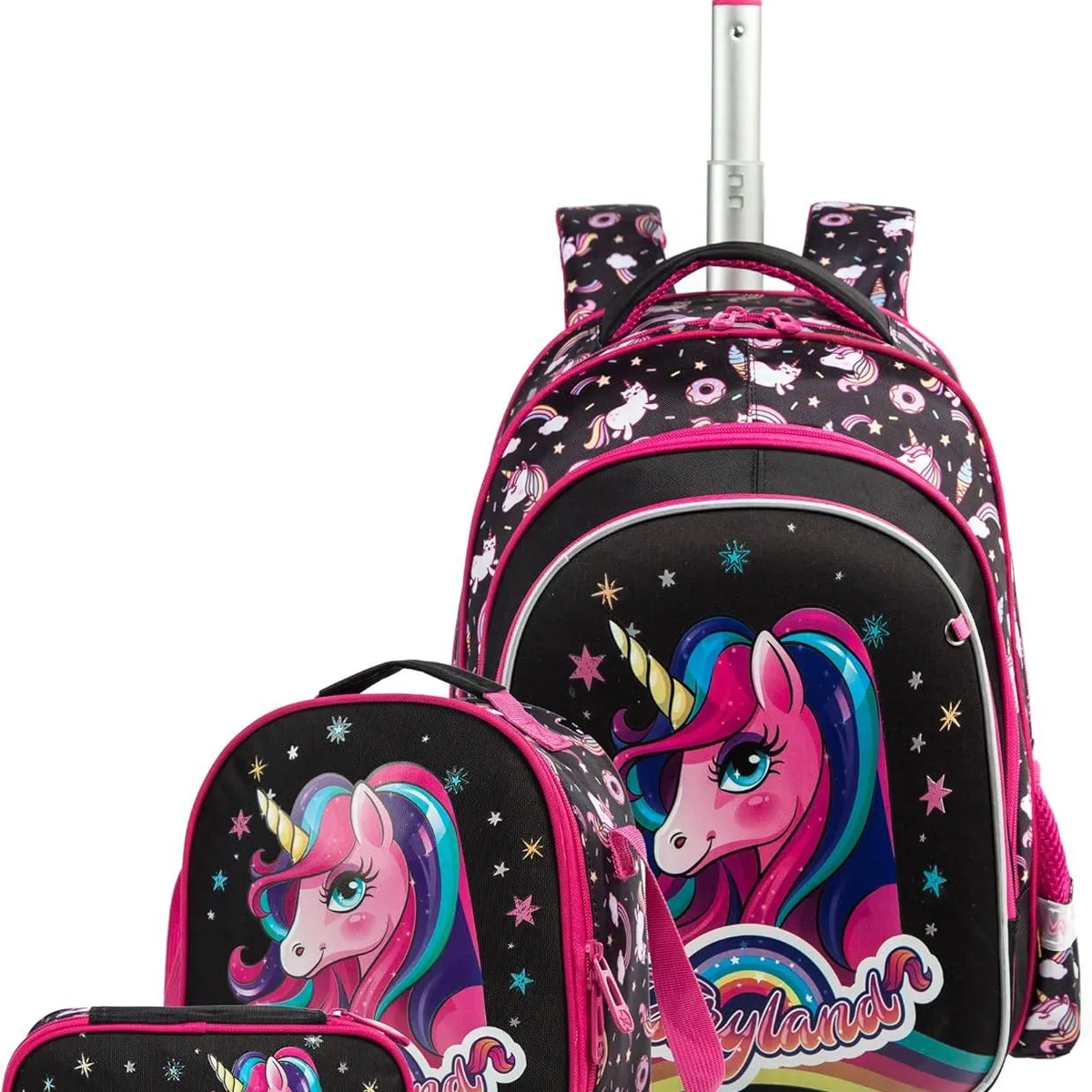 GENERICO - Mochila Con Ruedas Set Completo Unicornio Para Niñas