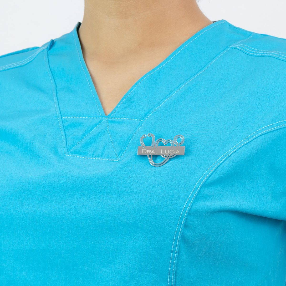 GENERICO - Pin De Metal Elegante Kamed Diseño Estetoscopio Para Grabado Plata