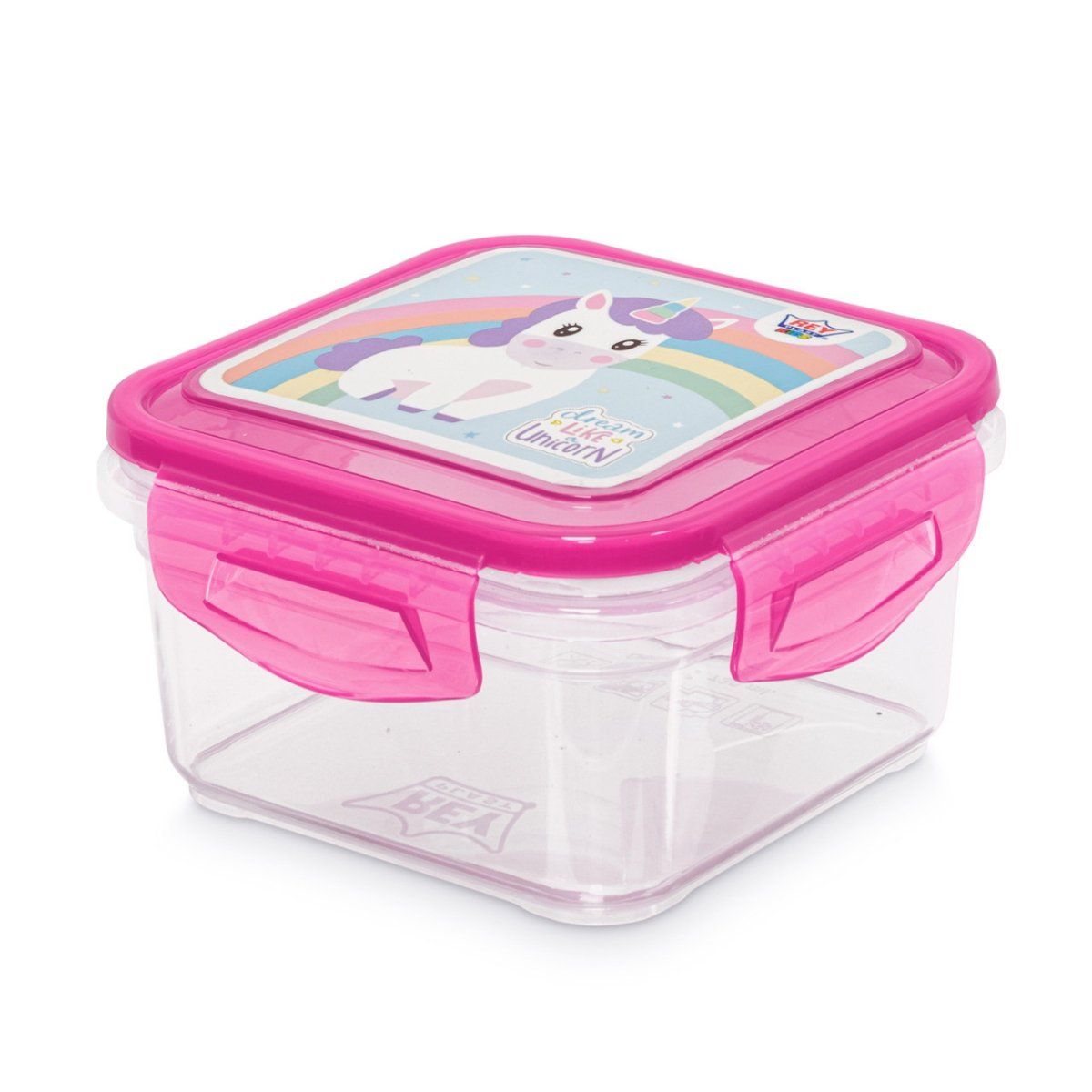 REY PLAST - Taper Decco 730 ml Decorado Niña, Tapa Hermética Rosada