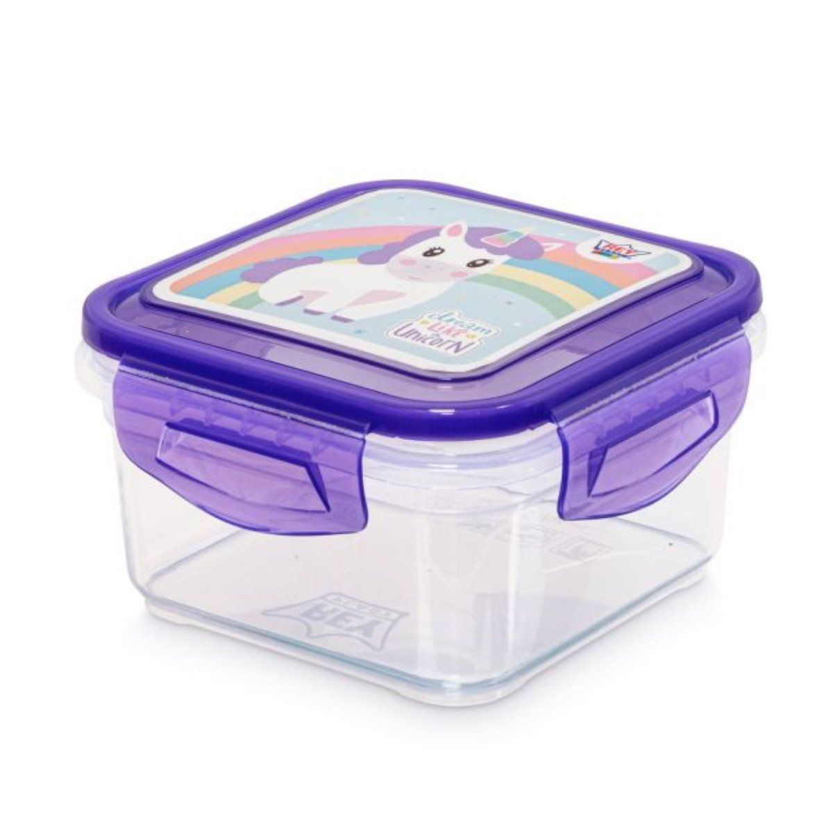 REY PLAST - Taper Decco 730 ml Decorado Niña, Tapa Hermética Violeta