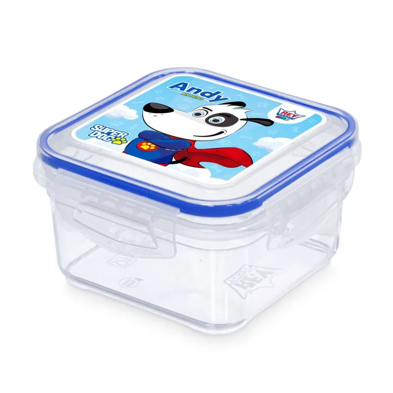 REY PLAST - Taper Decco 730 ml Decorado Niño, Tapa Hermética Azul