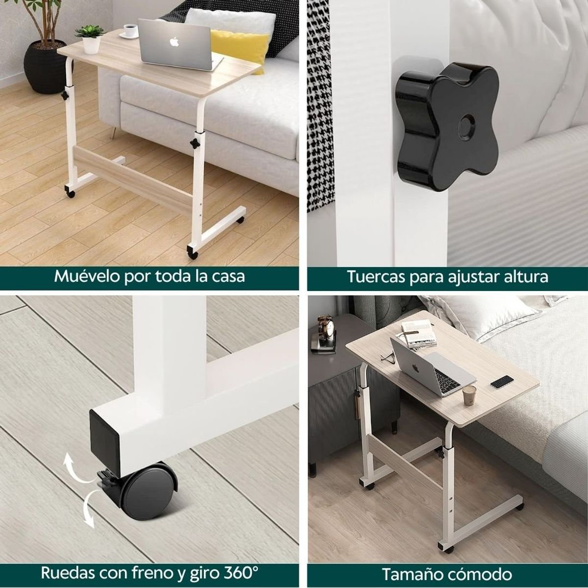 HOGARMAS - Mesa Auxiliar Sydney con Ruedas