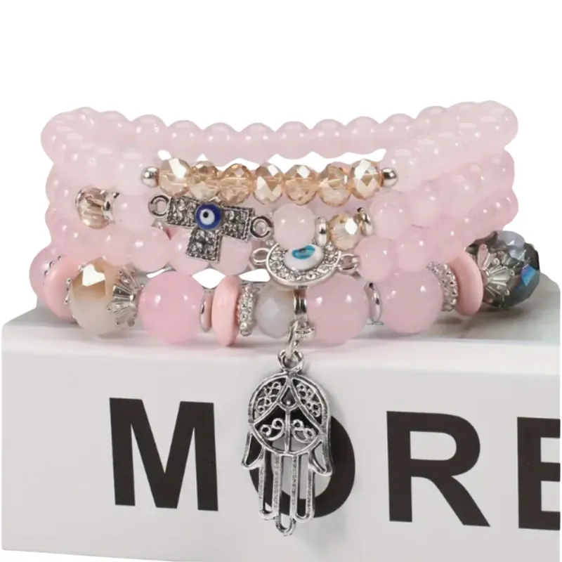 KAST PE - Pack de 4 pulseras mujer modelo Palma Rosado