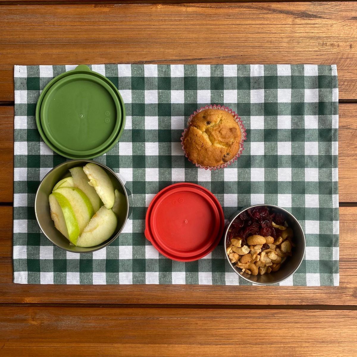 CASIOPIA - Mantel Individual para lonchera antimanchas Vichy verde