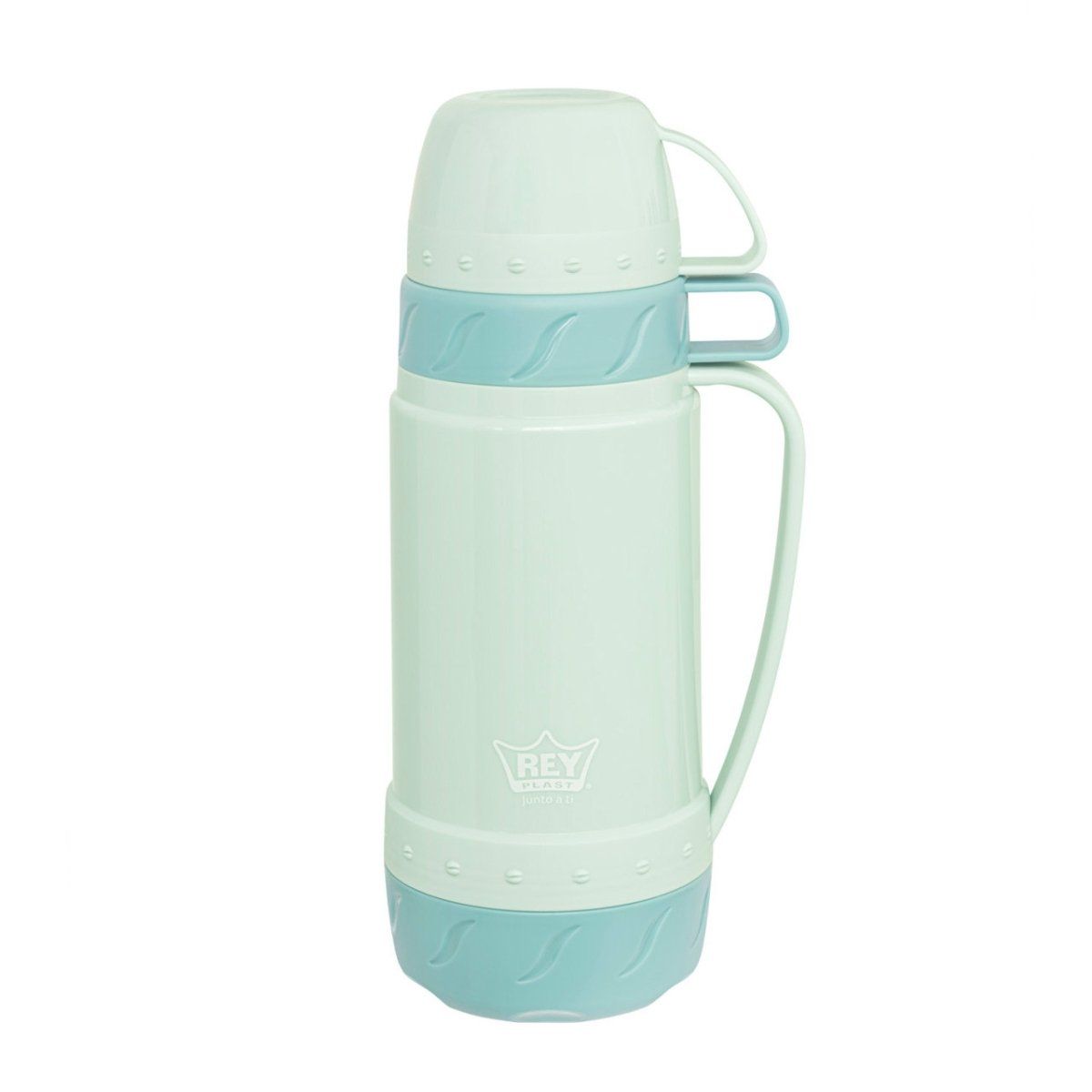 REY PLAST - Termo Golden Rose 1 L Conserva Temperatura Azul y Verde