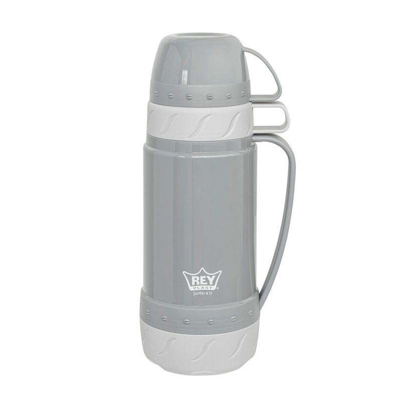 REY PLAST - Termo Golden Rose 1 L Conserva Temperatura Gris Claro y Oscuro
