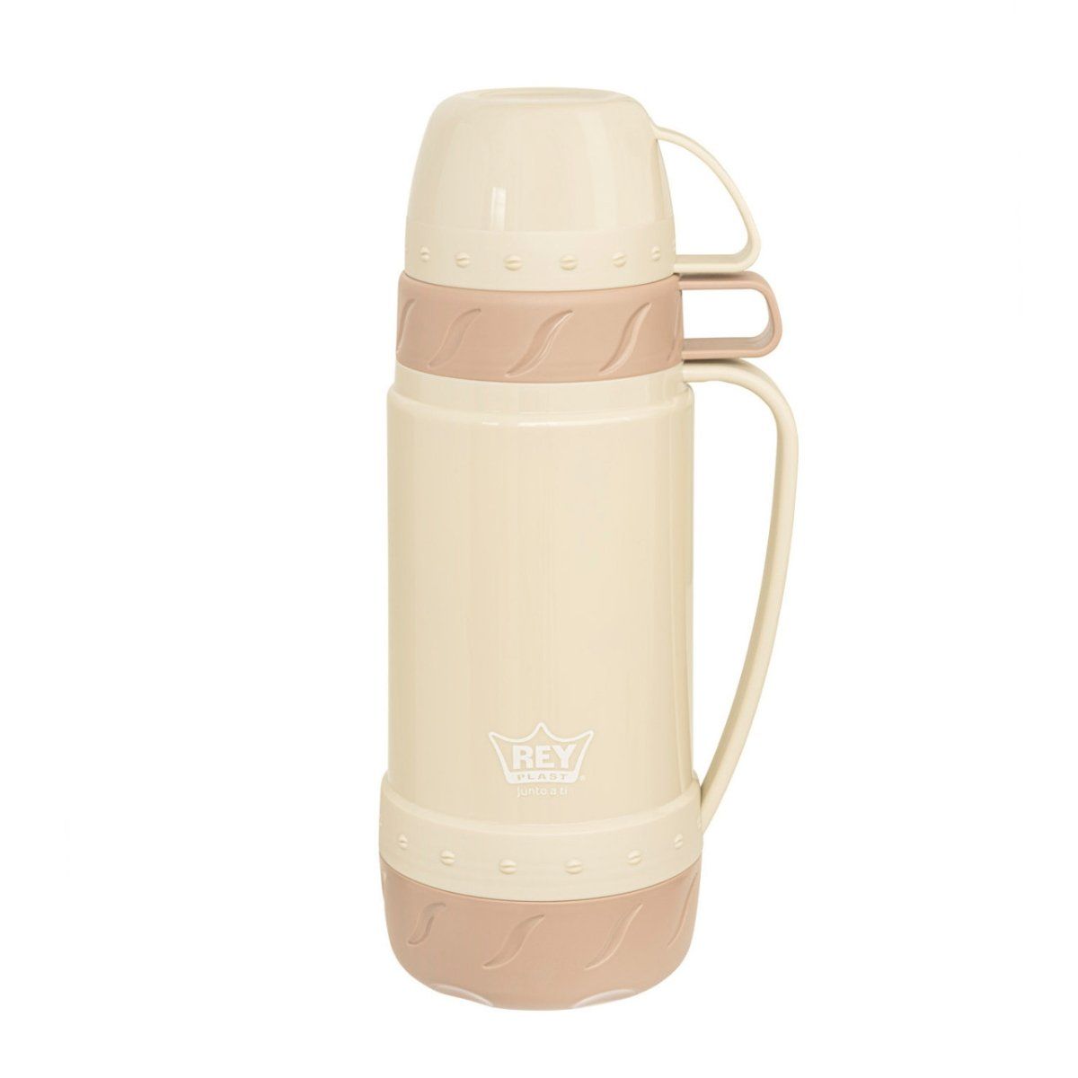 REY PLAST - Termo Golden Rose 1 L Conserva Temperatura Marrón Oscuro y Claro