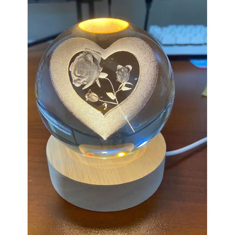 GENERICO - Lampara  Esfera 3D Amor Bonito Dia de la Madre - Luz Cálida