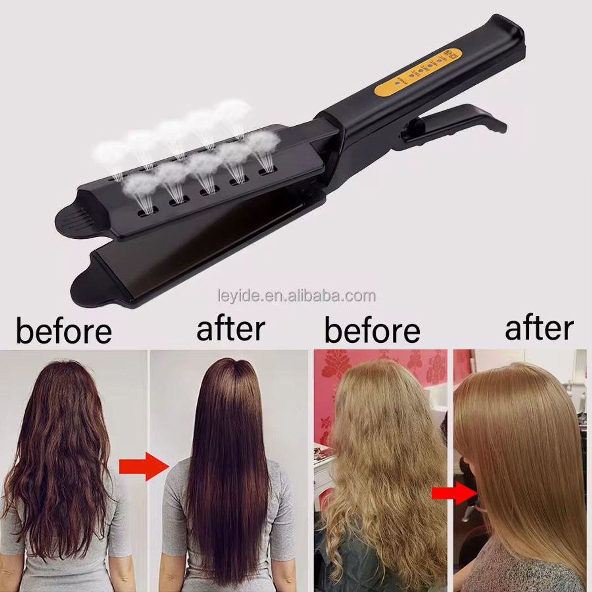 OEM - Plancha Para Cabello Placa Cerámica Profesional  Negra