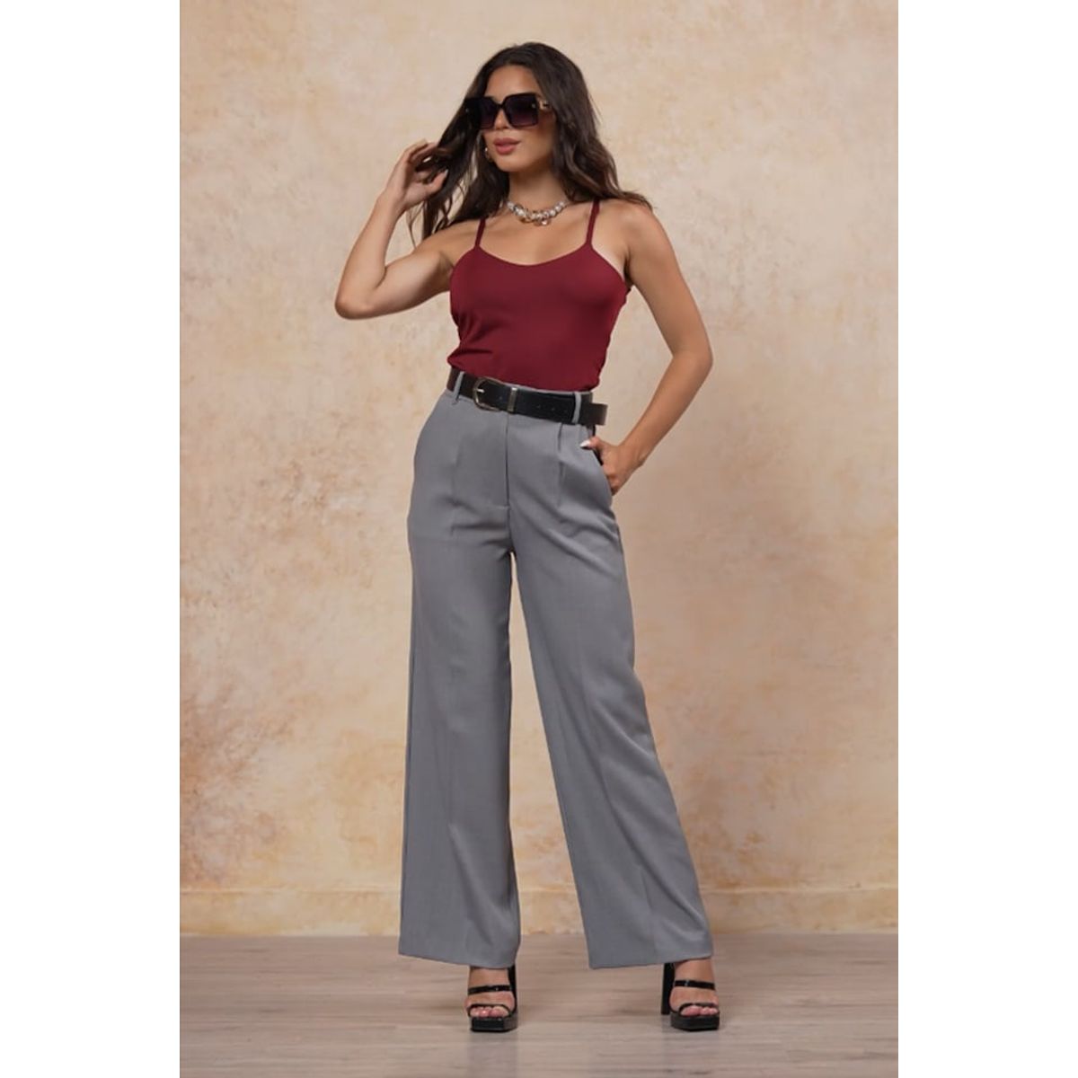 GENERICO - Top Básico Mujer Ayla Color Topo Estacion 108