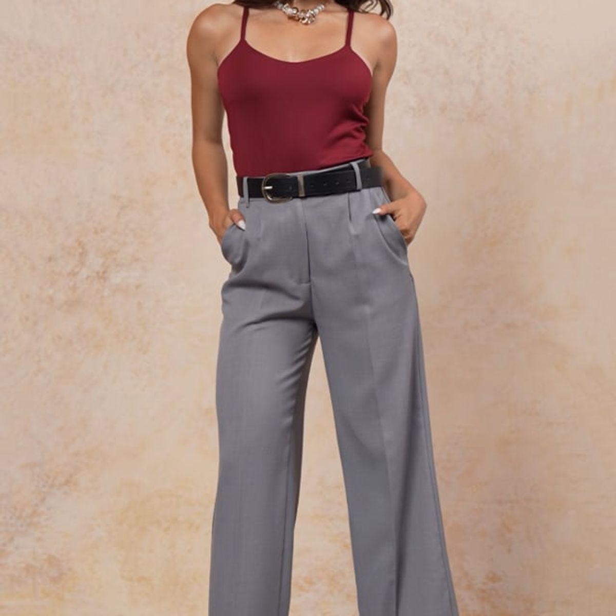 GENERICO - Top Básico Mujer Ayla Color Topo Estacion 108