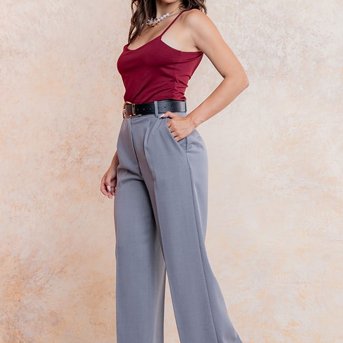 GENERICO - Top Básico Mujer Ayla Color Beige Estacion 108