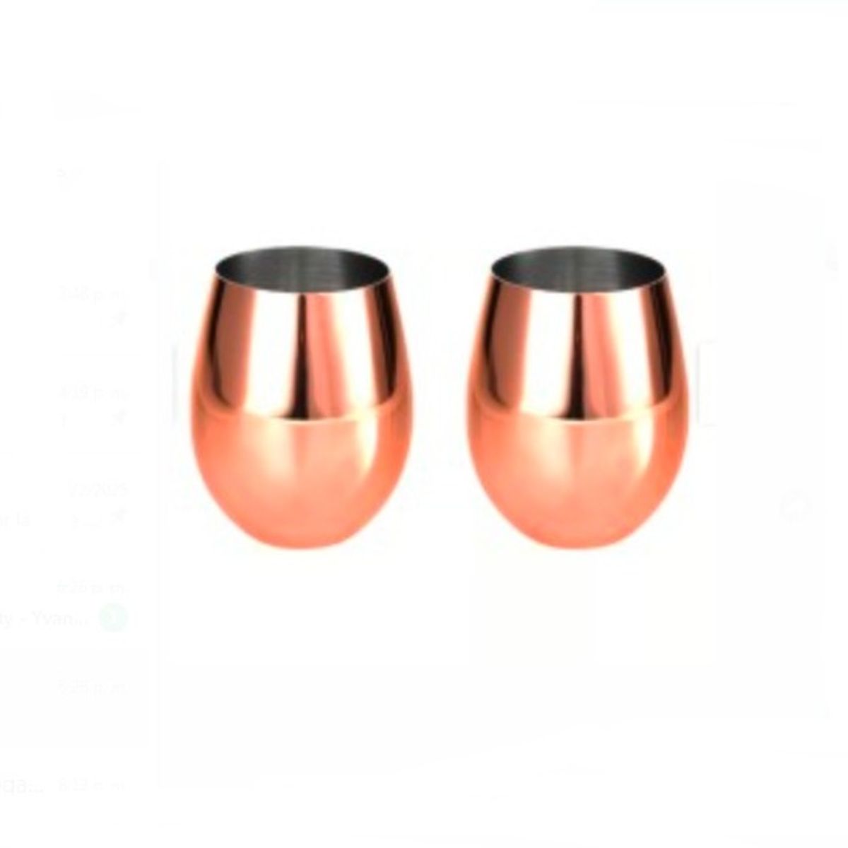 GENERICO - 6 vasos de acero inoxidable color cobre