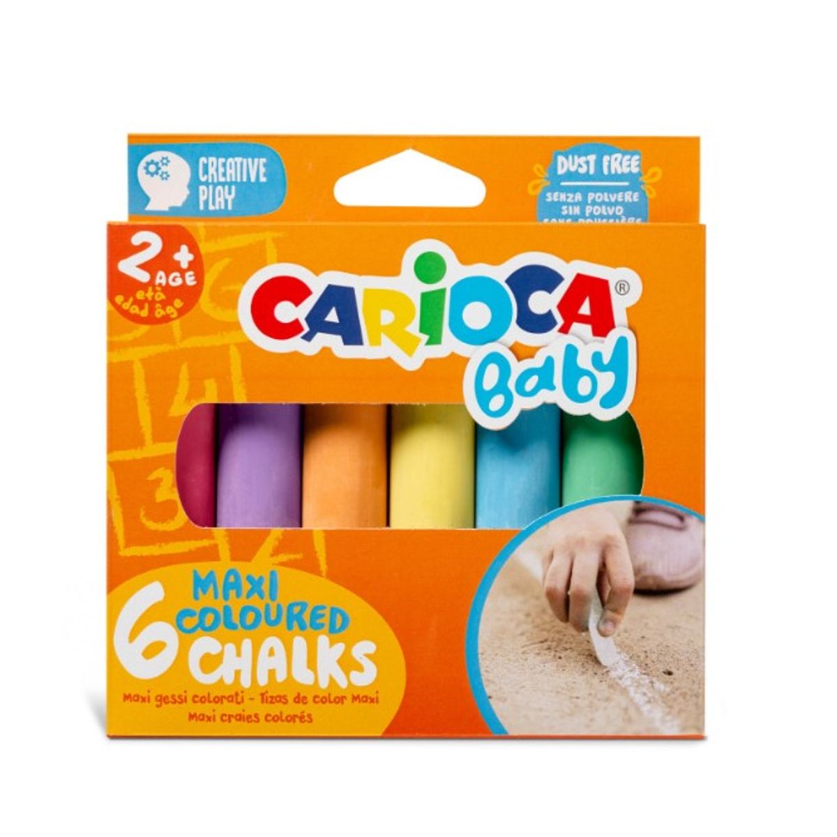 GENERICO - TIZAS PARA NIÑOS SIN POLVO  6 UNIDADES - CARIOCA