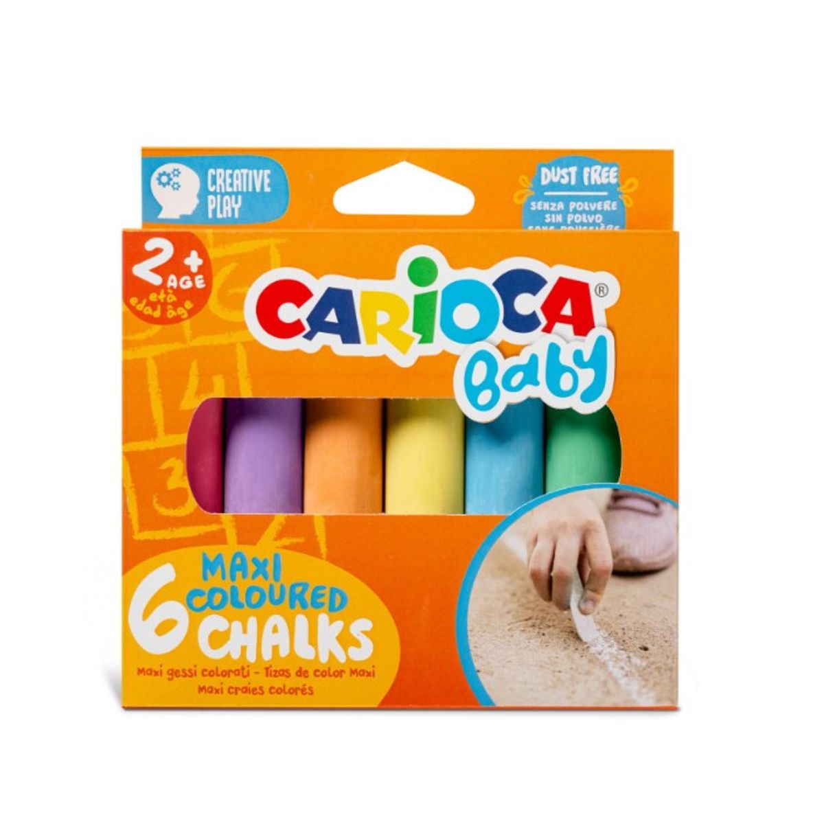 GENERICO - TIZAS PARA NIÑOS SIN POLVO  6 UNIDADES - CARIOCA