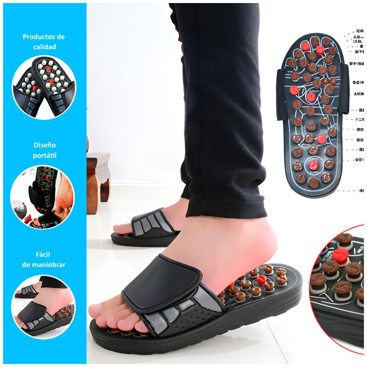 GENERICO - Sandalias de terapia magnética de acupresión