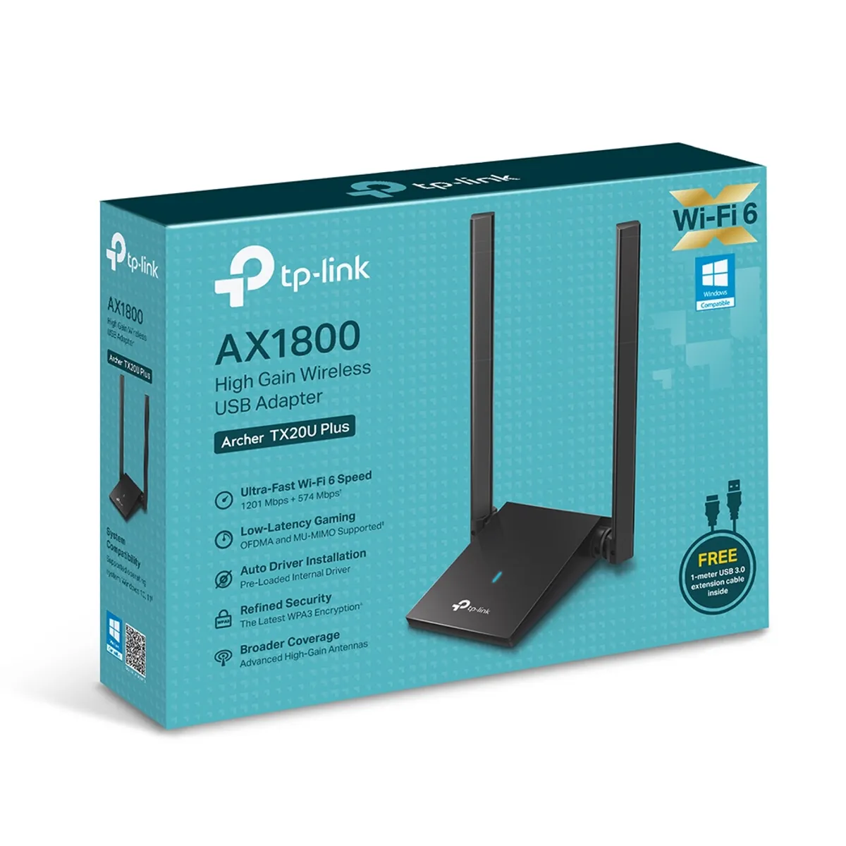 TP LINK - Adaptador USB Wi-Fi 6  AX1800 ARCHER TX20U PLUS