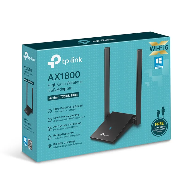 TP LINK - Adaptador USB Wi-Fi 6  AX1800 ARCHER TX20U PLUS