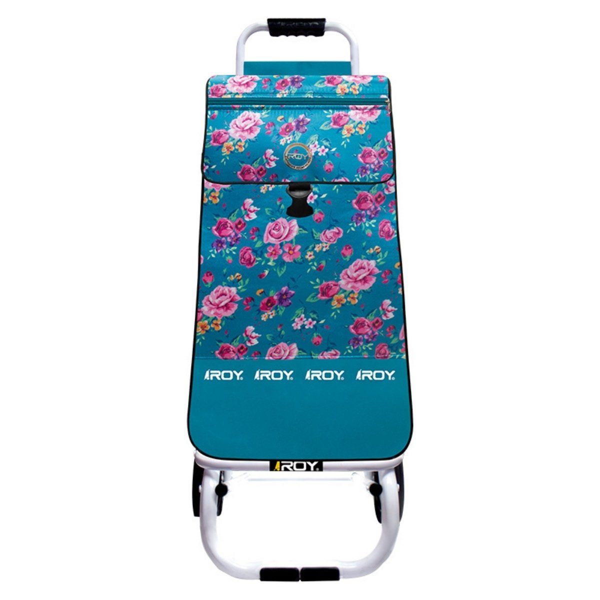 ROY - Carrito Mini Estructura Plegable Bolso Floral Celeste