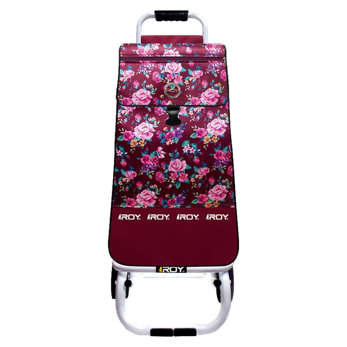 ROY - Carrito Mini Estructura Plegable Bolso Floral Vino