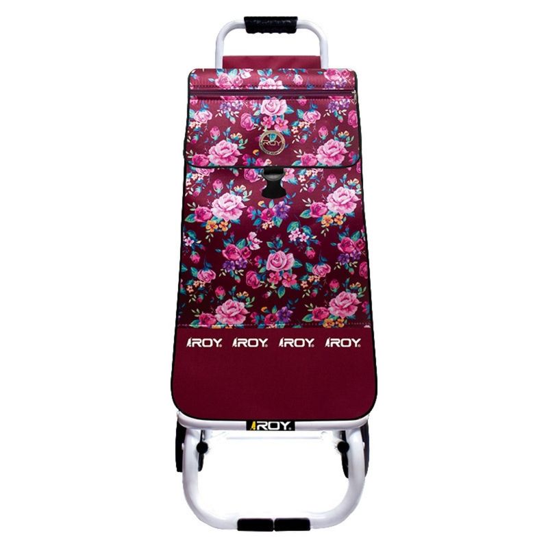 ROY - Carrito Mini Estructura Plegable Bolso Floral Vino