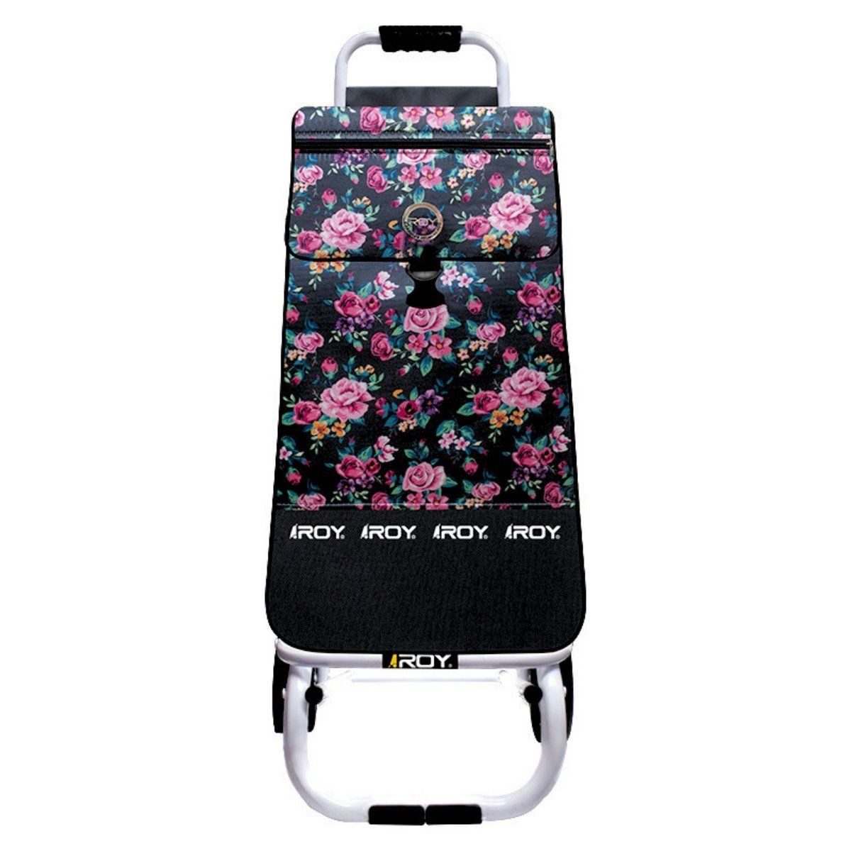 ROY - Carrito Mini Estructura Plegable Bolso Floral Negro