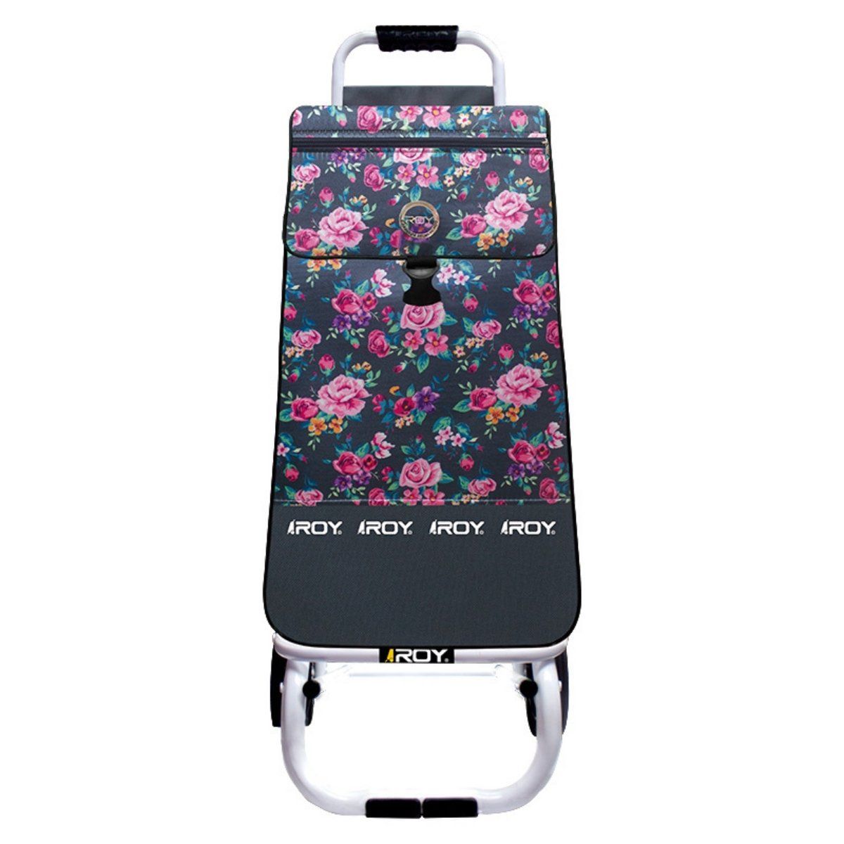 ROY - Carrito Mini Estructura Plegable Bolso Floral Plomo