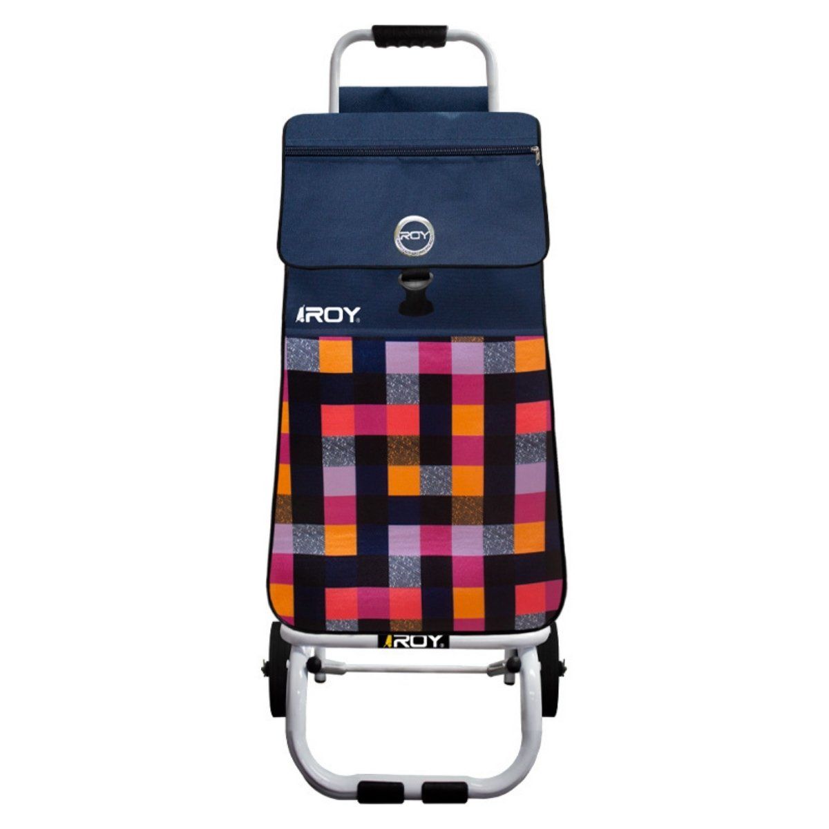 ROY - Carrito Candy Estructura Fija Bolso Cuadrillé Azul Oscuro