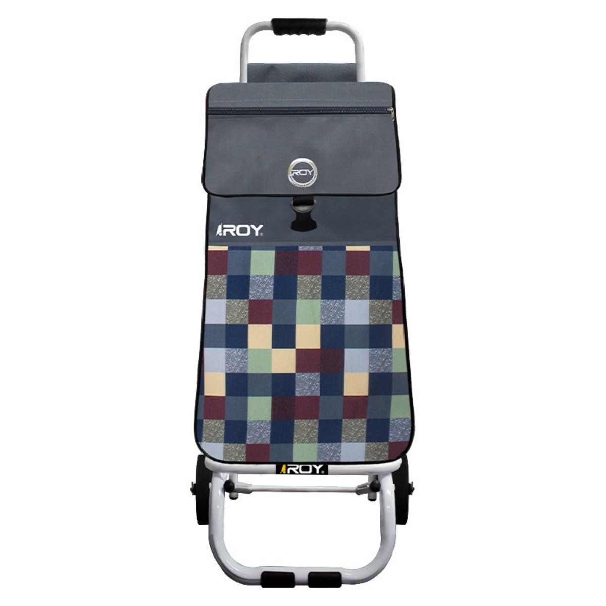 ROY - Carrito Jumbo Estructura Plegable Bolso Mándalas Azul Plomo