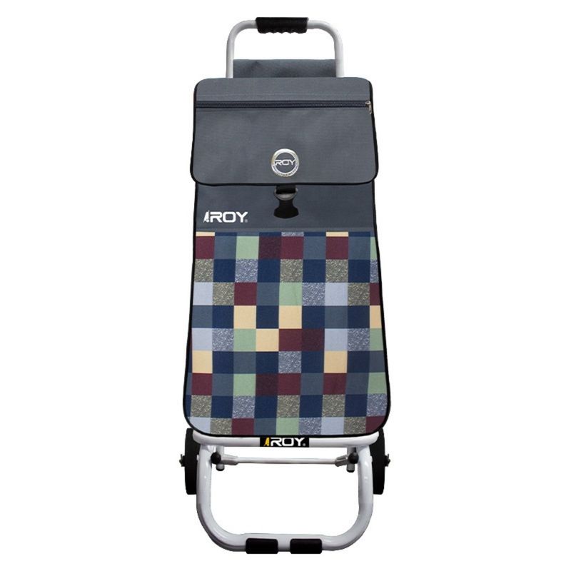 ROY - Carrito Jumbo Estructura Plegable Bolso Mándalas Azul Plomo