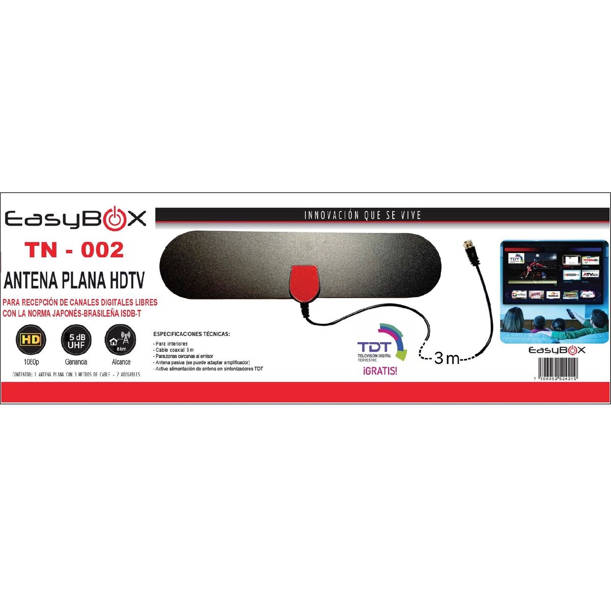 Easy Corp - Antena Plana de Television Digital HDTV Full Hd