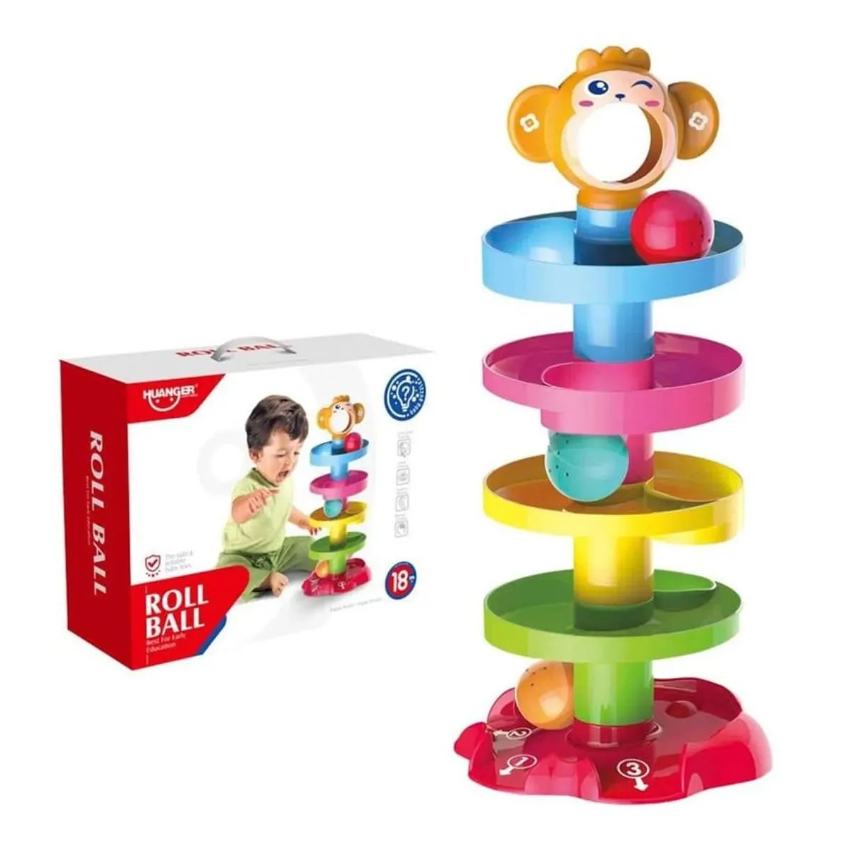 HUANGER - Juguete Torre De Pelotas Sonajeras Didactico Para Bebes