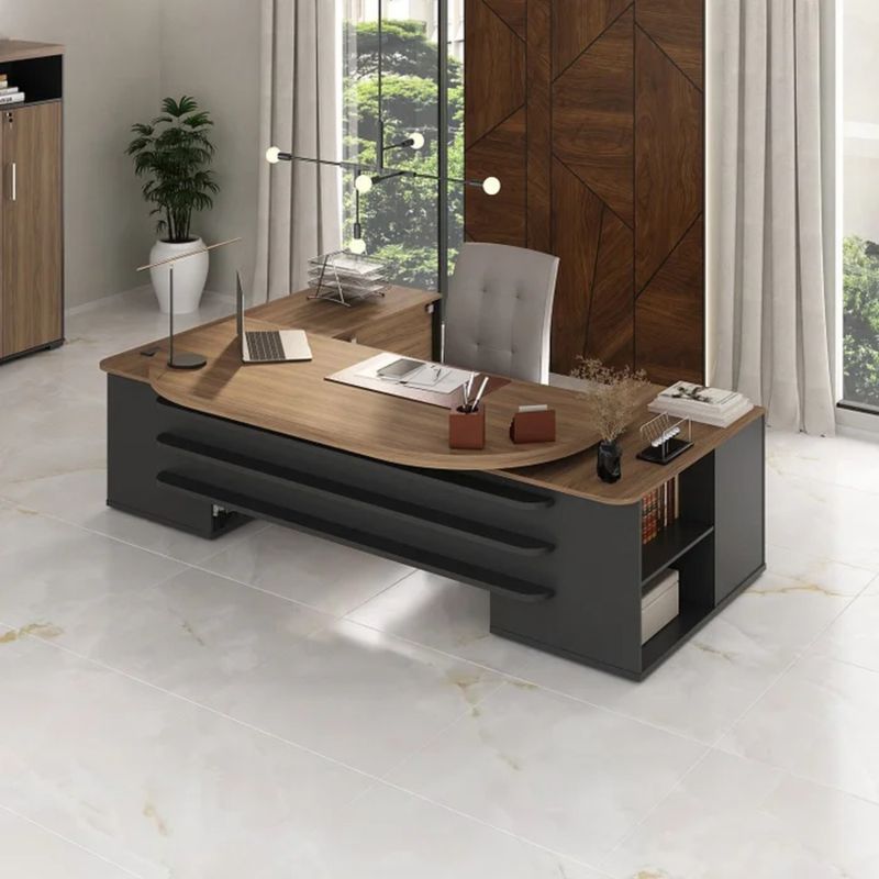 GENERICO - Escritorio Empresarial Lúmina Marrón y Negro R&R MUEBLES