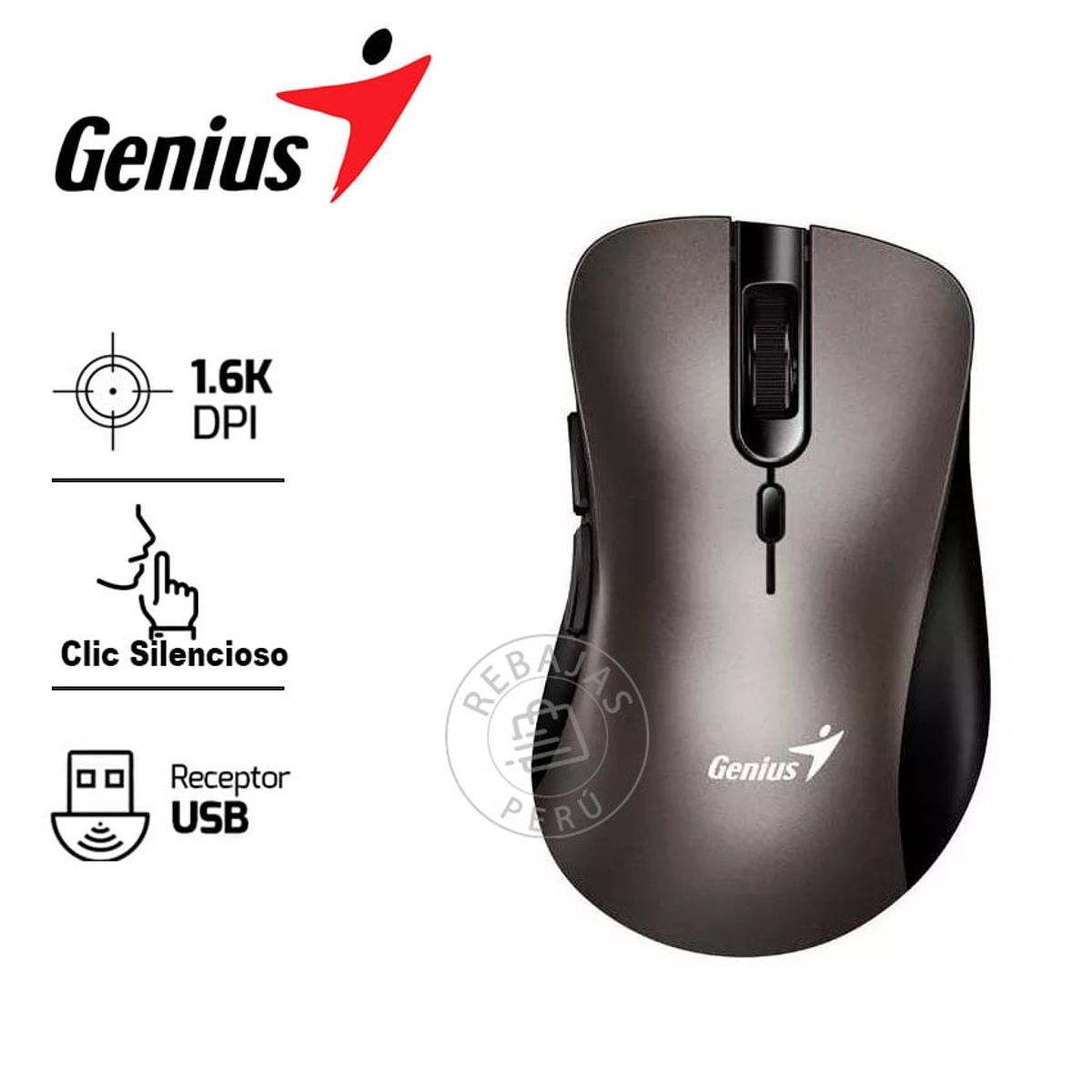 GENIUS GX - Mouse Genius Ergo 8100S AI Copilot Wireless Ergonómico Silenciosos