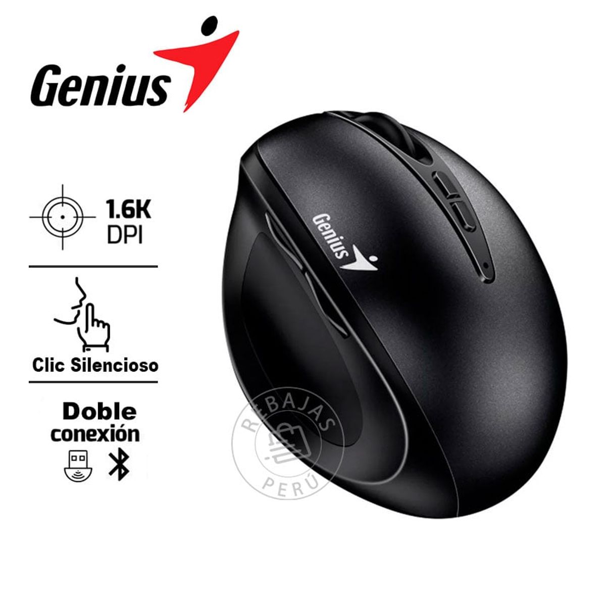 GENIUS GX - Mouse Genius Ergo 8300S Wireless Vertical  7 Botones Ergonómico