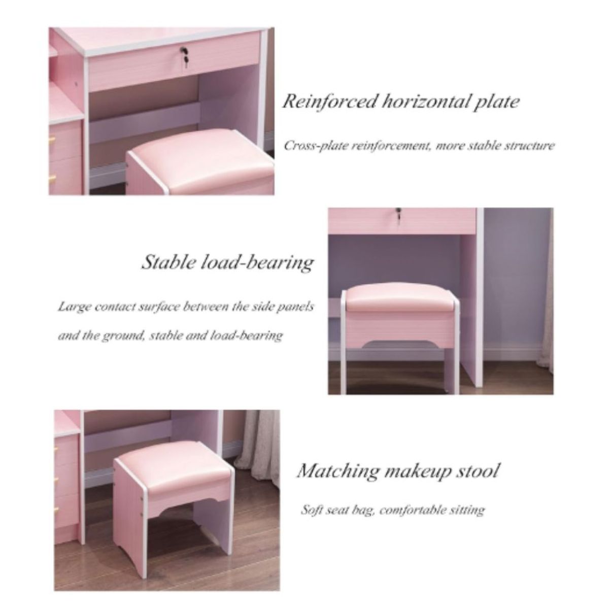 GENERICO - Tocador de Maquillaje con Espejo para dormitorio Rose