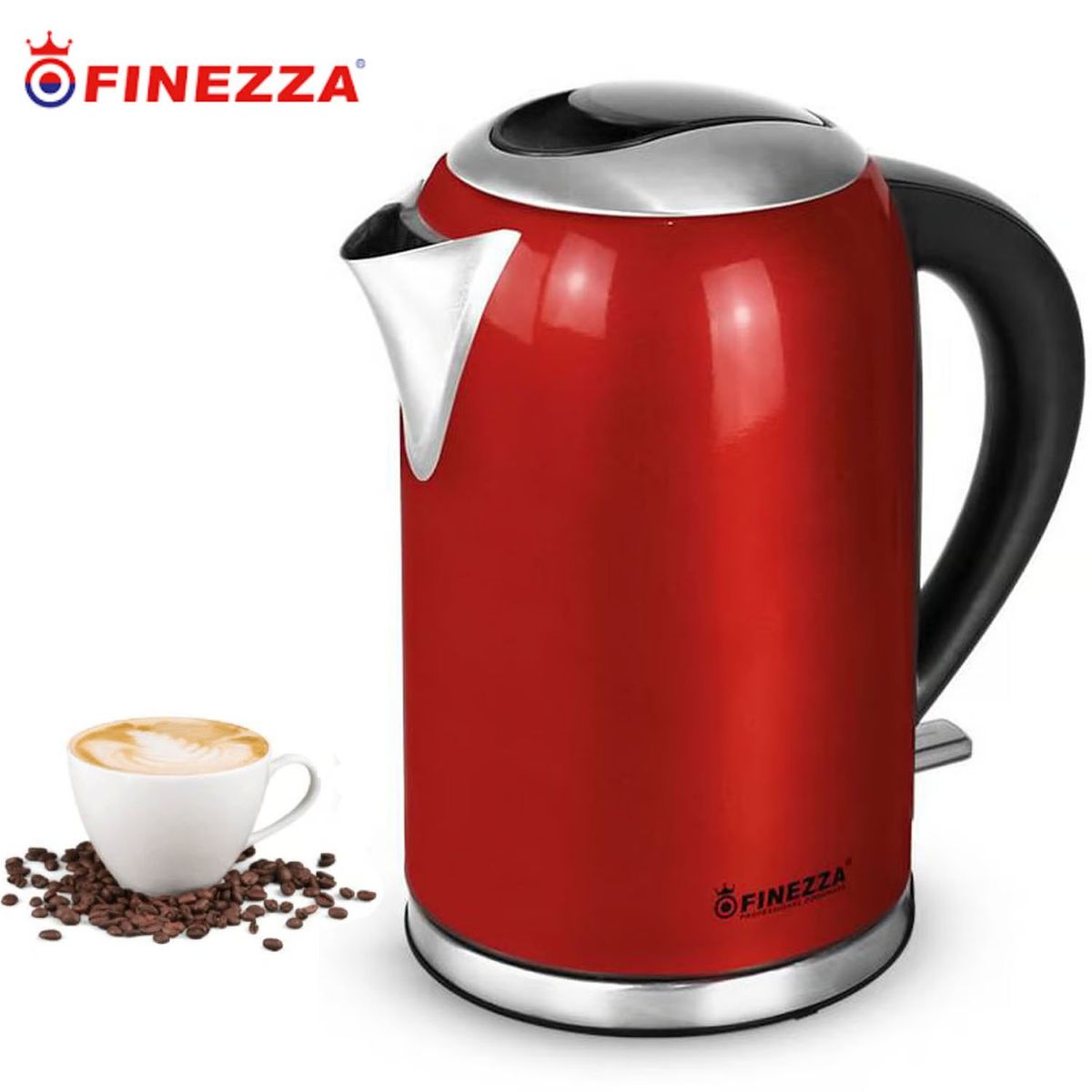 FINEZZA - Hervidor Eléctrico Finezza FZ-630H de 2 Lts 2200W Rojo