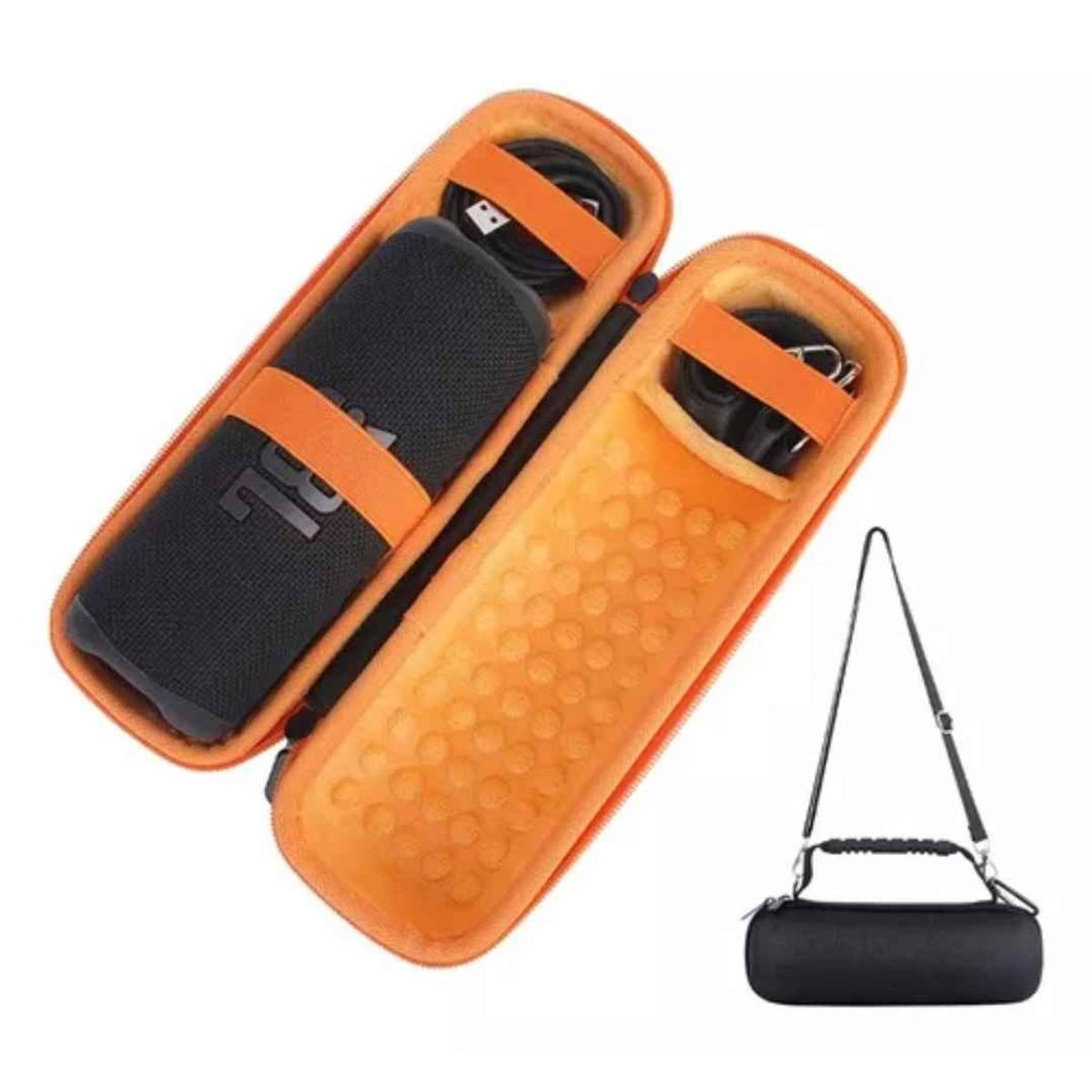 GENERICO - ESTUCHE CASE DURO ACOLCHADO COMPATIBLE CON JBL FLIP 6 NARANJA