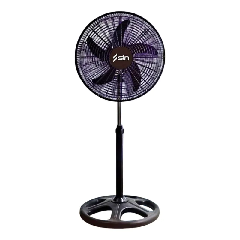 PREMIUM - Ventilador De Pie Negro De 5 Aspas 3 Velocidades 16 " STN