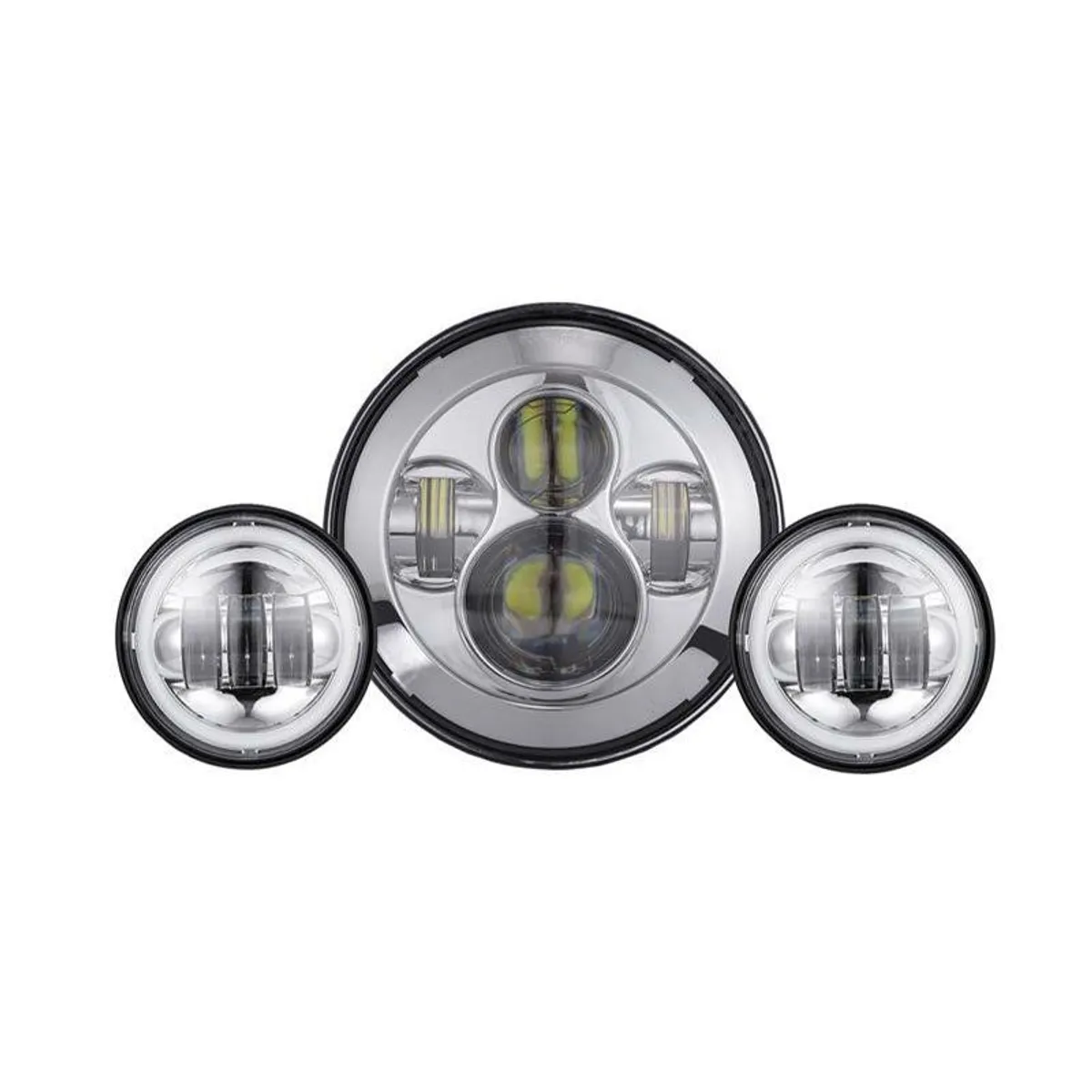 GENERICO - Faros Led Proyector 7″ + 2 Faros Led Blanco 4.5″