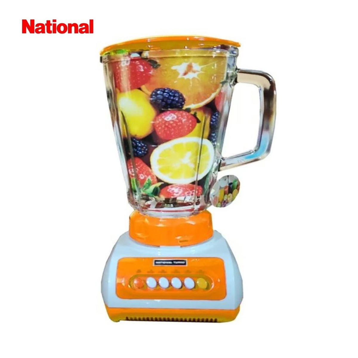 NATIONAL - Licuadora National Turbo con Doble Vaso de Vidrio Templado 900W Naranja