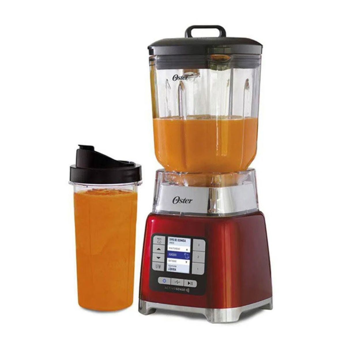 OSTER - Licuadora Oster ActiveSense 2L 1100W con Blend-N-Go BLSTTDGRBG Rojo