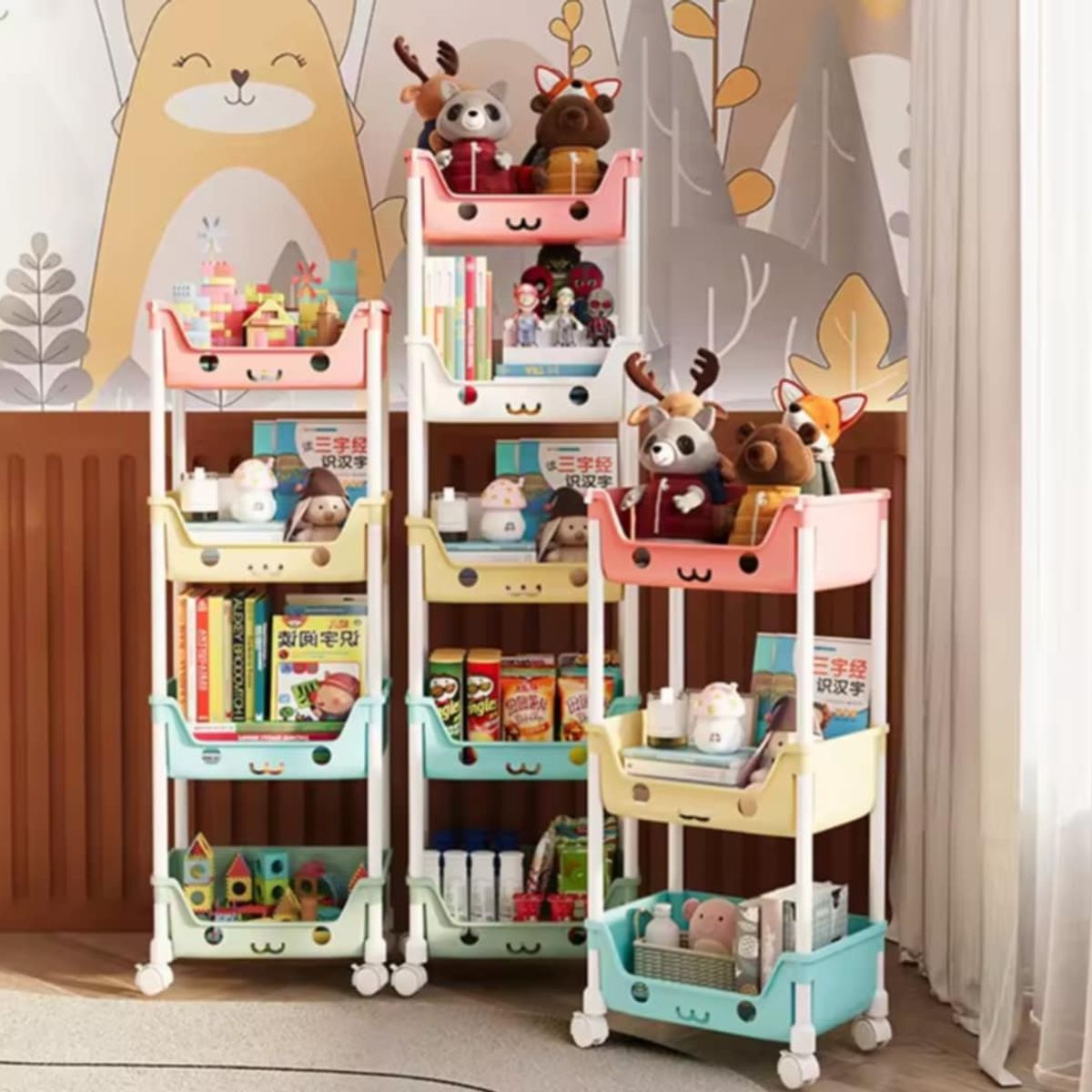 GENERICO - Estante Organizador Multifuncion Kawai Niños Niñas de 5 Niveles Nuevo