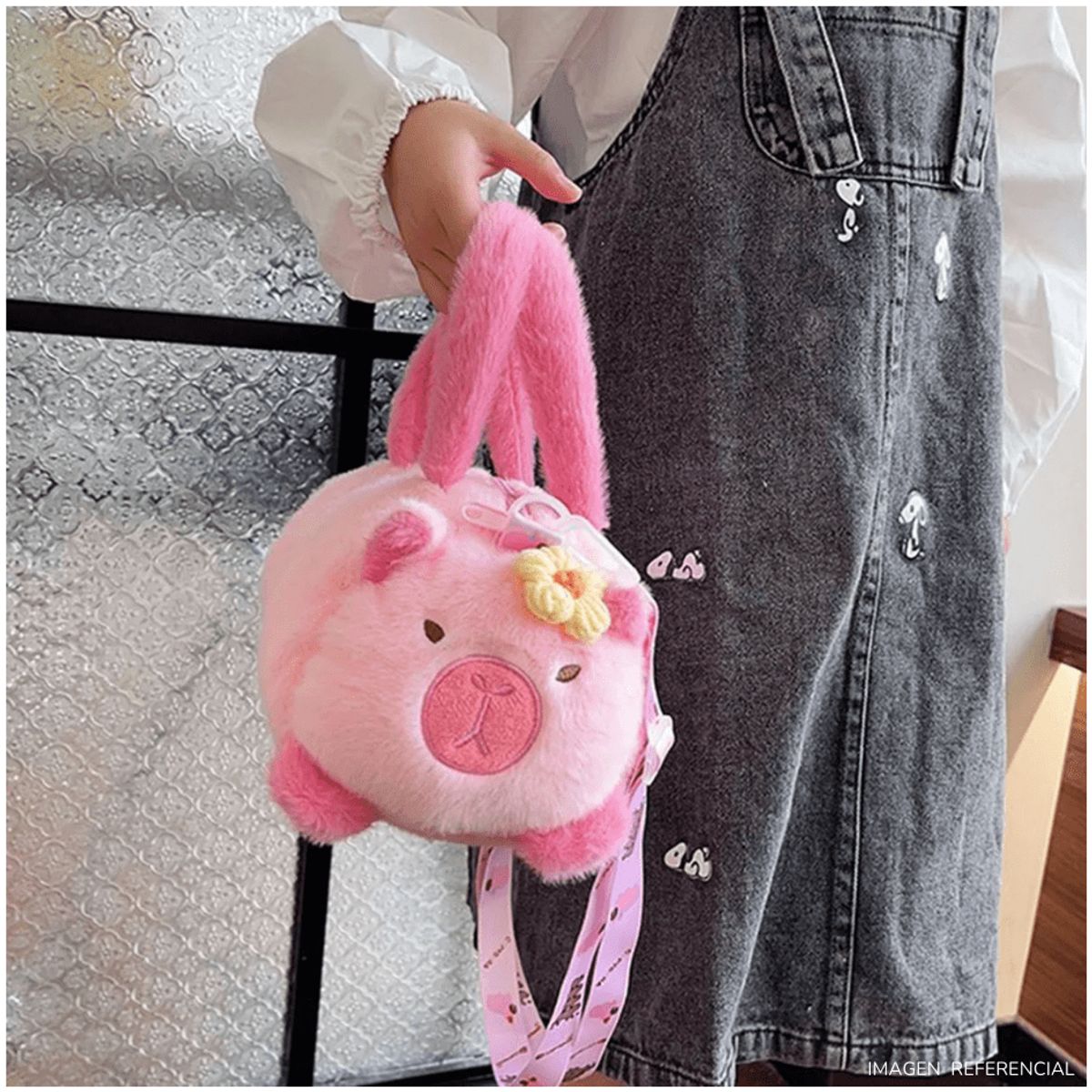 INSPIRA MARKET - Bolso cartera Capibara Panda Kawaii niños y niñas de felpa