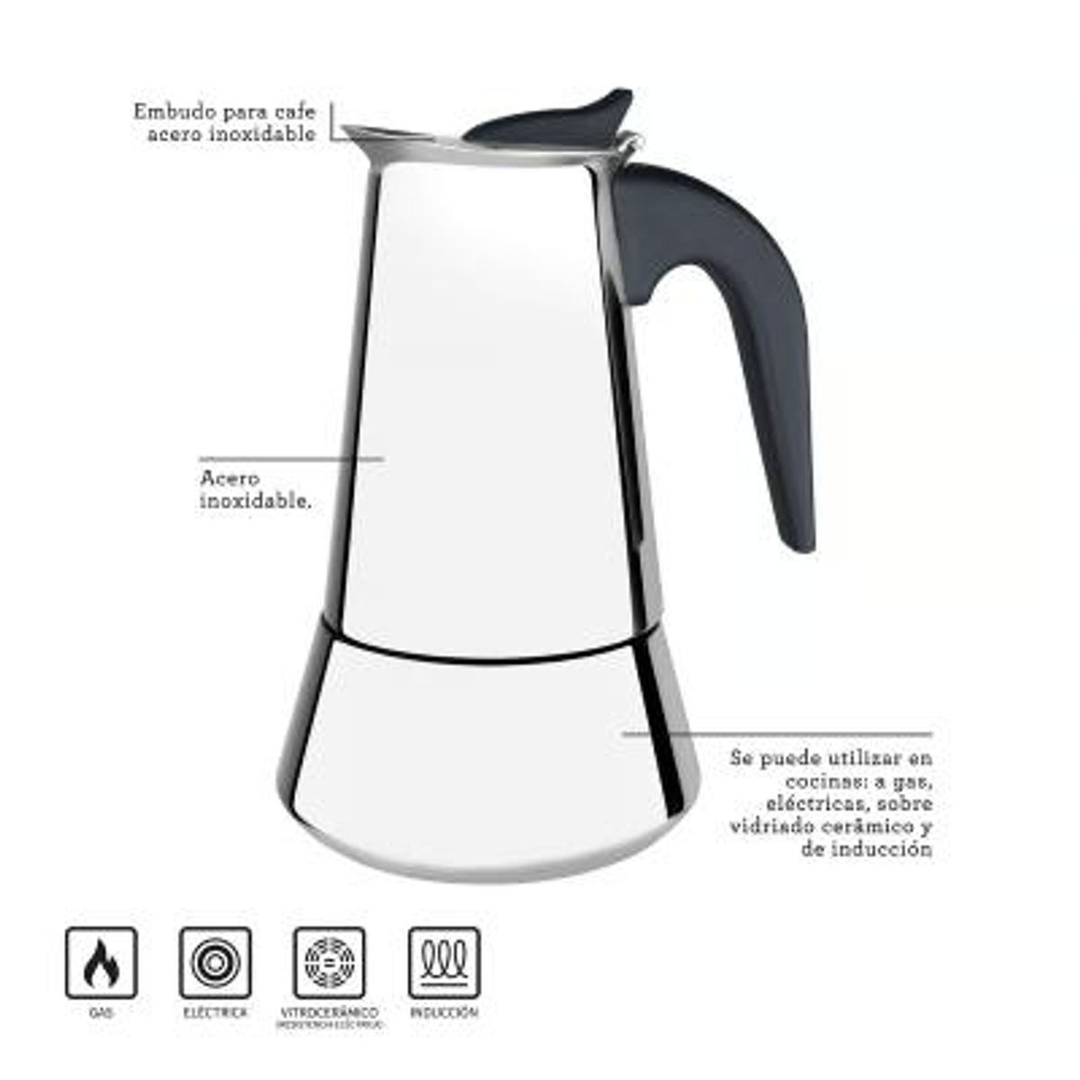 TRAMONTINA - Cafetera Italiana Tramontina para Expresso 350 ml