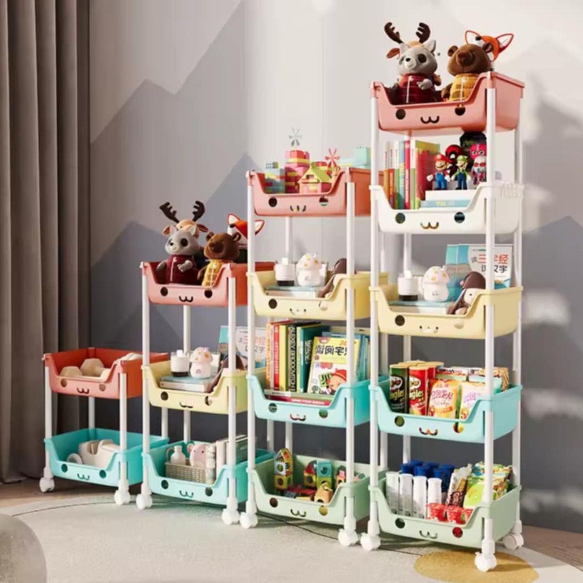 GENERICO - Estante Organizador Multifuncion Kawai Niños Niñas de 5 Niveles Nuevo