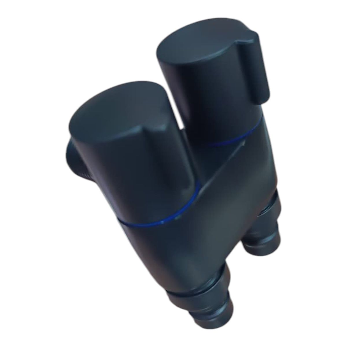 GENERICO - Válvula Doble Angular para Bidé o Inodoro Negro Mate  Acero Pesado