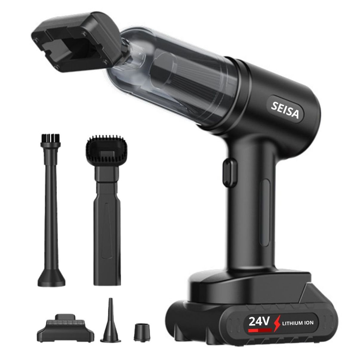 SEISA - Aspiradora para Auto 3 en 1 SEISA 120W Batería 24V SQ-XC58